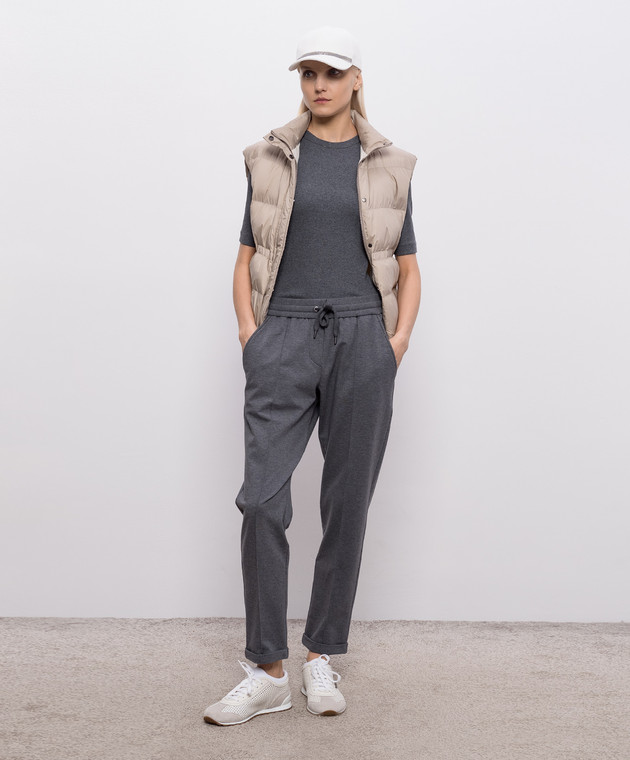 Brunello Cucinelli Серый топ с цепочкой мониль MPTC8BJ310 изображение 2