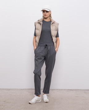 Brunello Cucinelli Серый топ с цепочкой мониль MPTC8BJ310