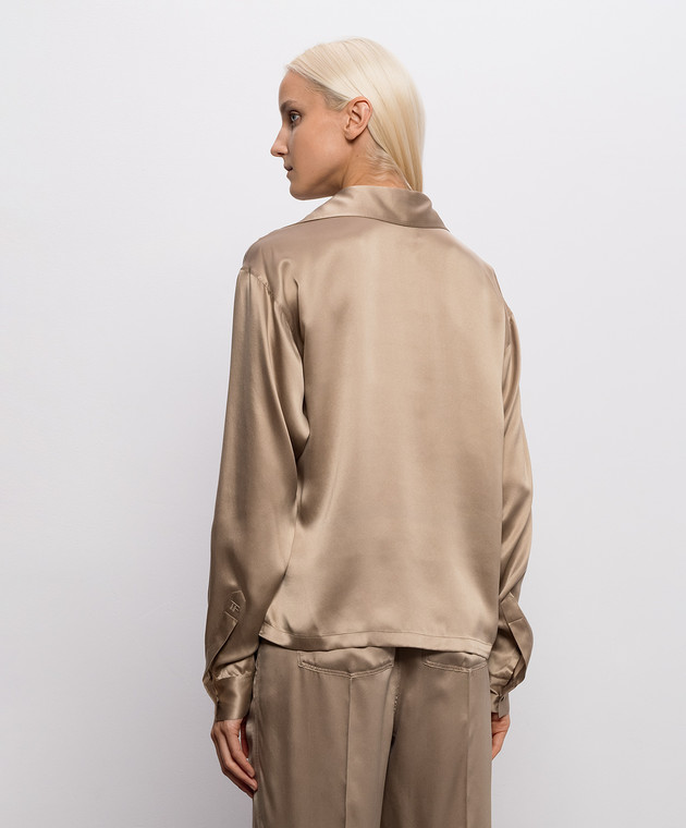Tom Ford Бежевая блуза из шелка TS2144FAX1720 изображение 4