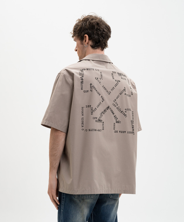 Off-White Серая рубашка с эмблемой Type Arrow 44XGG01FS26F005 изображение 4