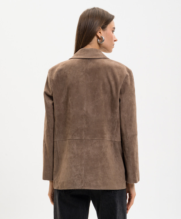 Max Mara Коричневий замшевий жакет SMMANFORA зображення 4