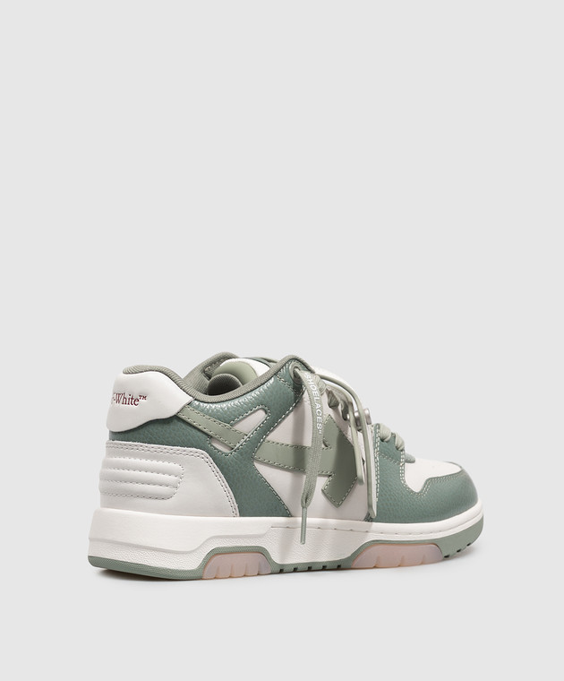 Off-White Зелені шкіряні кросівки Out Of Office OF05737310 зображення 3