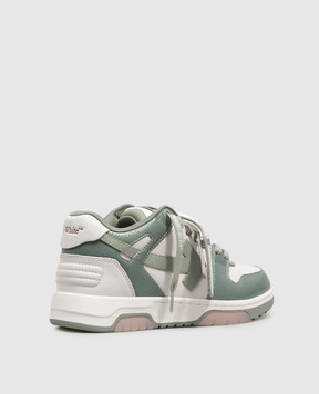 Off-White Зелені шкіряні кросівки Out Of Office OF05737310