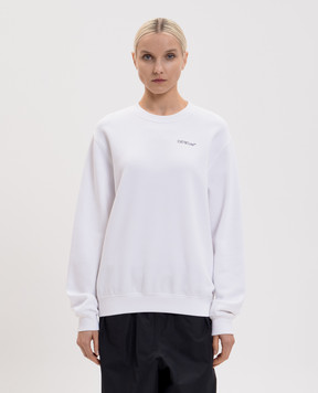 Off-White Білий світшот з квітковим принтом емблеми Arrow 2BA055S26FLE002