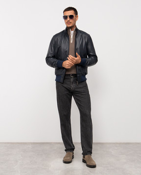 Pini Parma Коричневий джемпер з вовни і кашеміру HZIPTAU