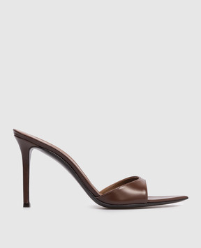 Giuseppe Zanotti Коричневые кожаные мюли Intrigo I400007