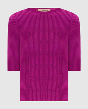 Twinset Розовый топ в рубчик 261TP3402