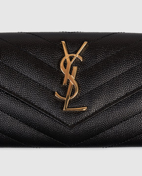 Saint Laurent Чорне шкіряне портмоне CASSANDRE 414404BOW01