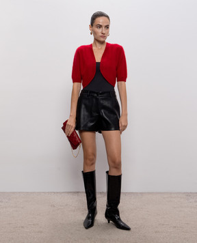 Twinset Красное болеро из шерсти, кашемира и шелка 262TT3022