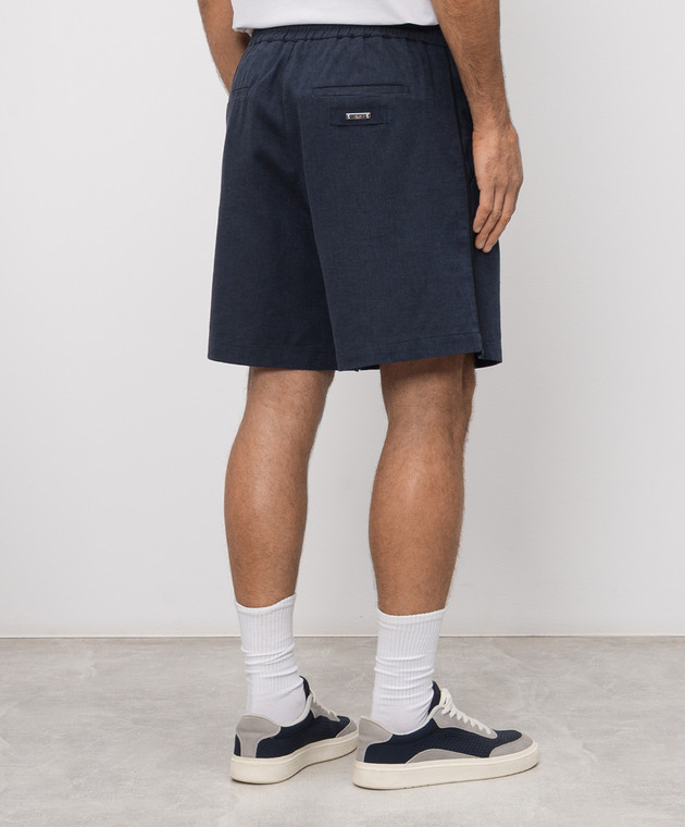 Iceberg Сині шорти з льоном D0403625 зображення 4