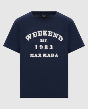 Max Mara Weekend Синяя футболка TENUE с фактурным логотипом WKDTENUE