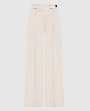 Brunello Cucinelli Штани кольору айворі з льоном MH126P9138