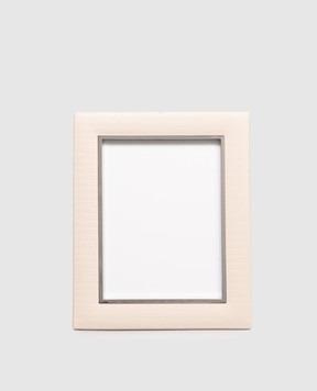 Giobagnara Бежева шкіряна фоторамка з візерунком SHP013E55