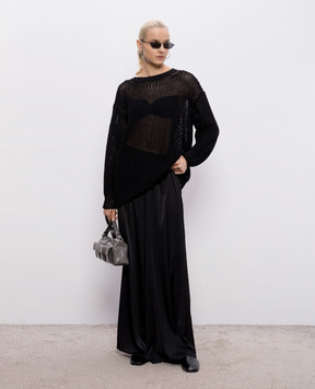 Intoca Чорний ажурний светр з льону 261LILLPO0102