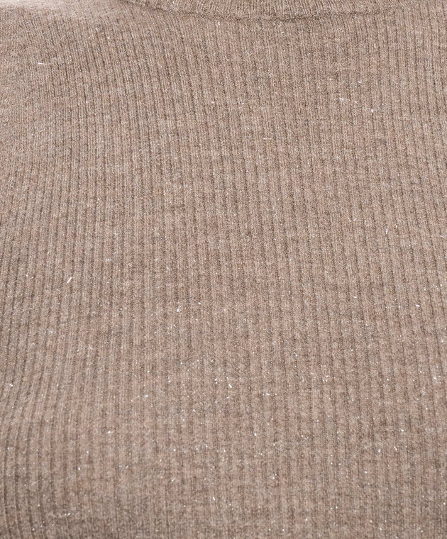 Brunello Cucinelli Бежевый топ с кашемиром с люрексом M9A822204 изображение 5