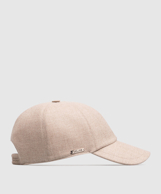 Enrico Mandelli Бежевая кепка из шерсти и кашемира CAP4015804 изображение 3