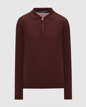 Kiton Бордовое поло из шерсти UMK0493
