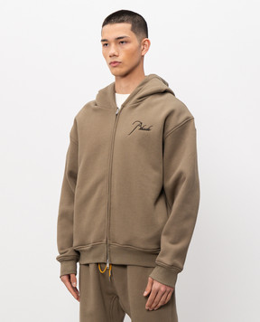 Rhude Утеплена спортивна куртка кольору хакі з вишивкою логотипа RHPS26HO09012
