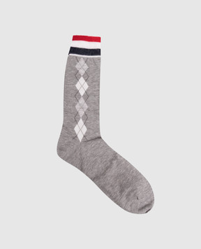 Thom Browne Сірі шкарпетки з візерунком MAS216AY3012