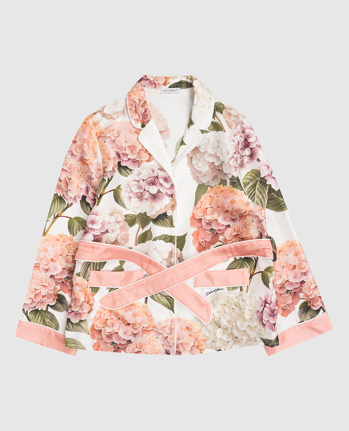 

Детская блузка из шелка в цветочный принт, Белый, Блузы