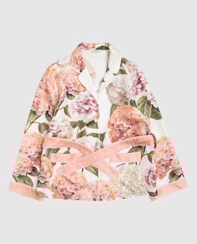 Dolce&Gabbana Дитяча блуза із шовку в квітковий принт L55S87HI118812+