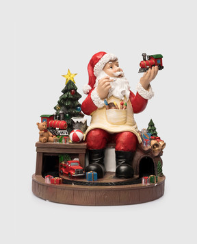Lamart Декоративная рождественская музыкальная статуэтка Santa with Train со светодиодным освещением 25075