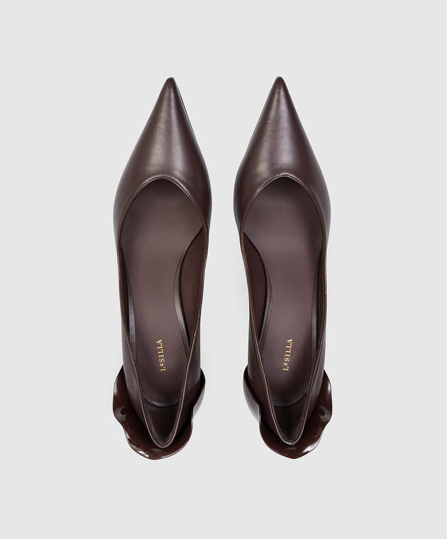 Le Silla Коричневые кожаные туфли PETALO 3130D060BXPPNEM изображение 4