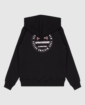 Sprayground Дитяче чорне худі з принтом логотипа SPY1488GBLK