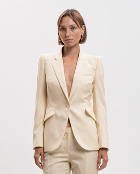 Alexander McQueen Желтый жакет из шерсти 857750QJAGA