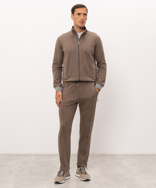 Doriani Cashmere Коричневі штани з вовни з відворотами 875PANTTAZJ36 зображення 2
