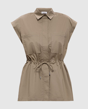 Peserico Рубашка клерка хаки с цепочкой мониль A0681901979