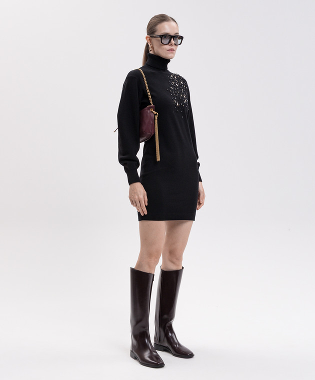 Twinset Черное платье с кристаллами 262AP3140 изображение 2