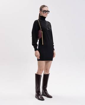 Twinset Черное платье с кристаллами 262AP3140
