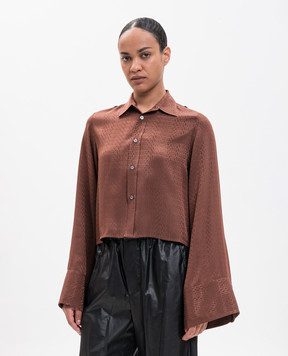 Maison Margiela MM6 Коричневые блузки в логотипе шаблон S52DT0044M36007