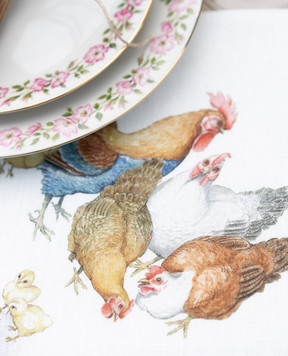 TESSITURA TOSCANA TELERIE Набір білих сервірувальних серветок BARN FRIENDS з льону NT240049020067