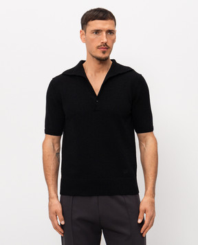 Dolce&Gabbana Чорне поло з вишивкою монограми GXZBHZJGMGX