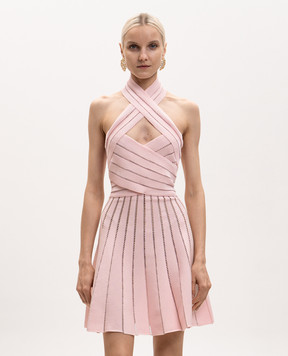 Balmain Розовое платье мини HF1R5203KK01