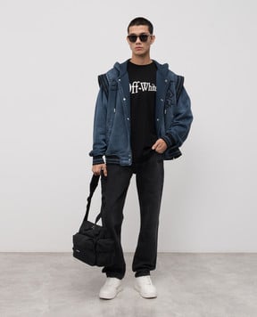 Off-White Синяя спортивная куртка с логотипом 44MEK003F5F002
