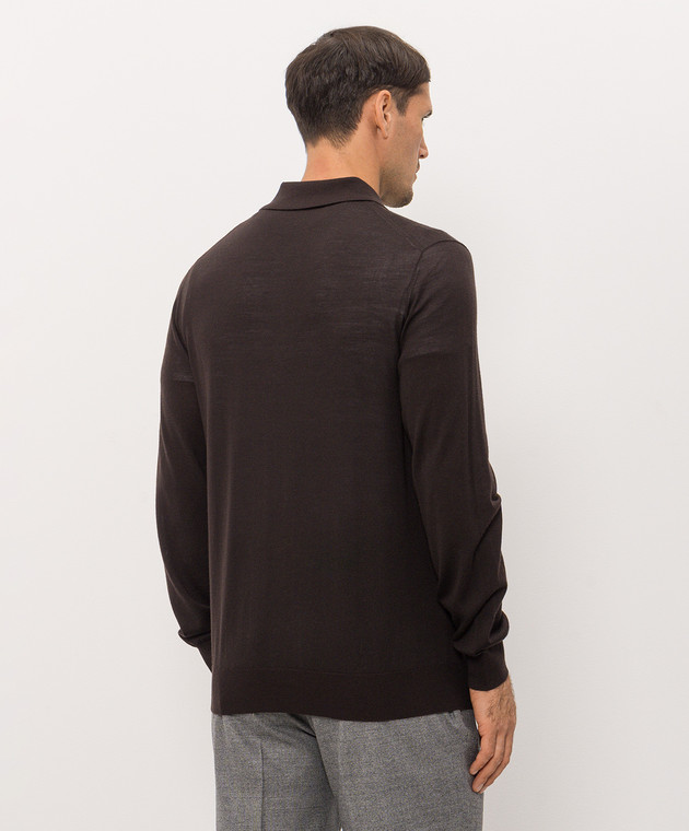 Cashmere&Whiskey Коричневое поло из шерсти MU10151318465R изображение 4