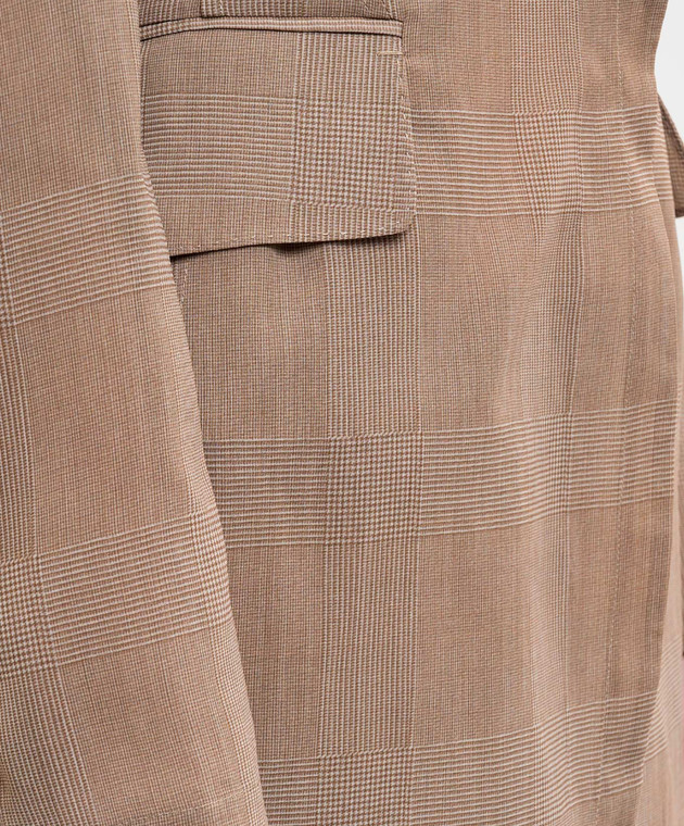 Ermanno Scervino Коричневий жакет в клітинку D486I722WJV зображення 5