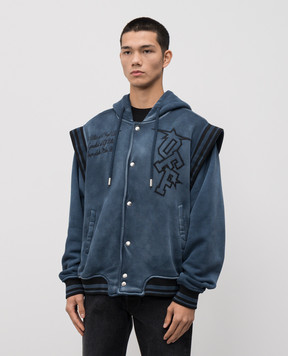 Off-White Синяя спортивная куртка с логотипом 44MEK003F5F002