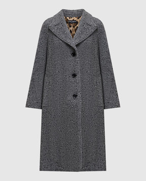Dolce&Gabbana Сіре пальто з вовни у візерунок F0W4JTFCZAJ