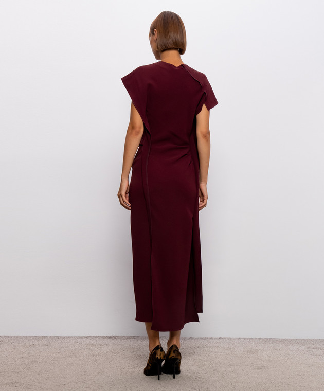 Victoria Beckham Бордова сукня міді Victoria 1326WDR007380B зображення 4