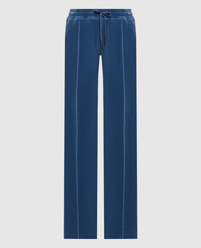 Tom Ford Сині спортивні велюрові штани з монограмою PAJ174JEX154