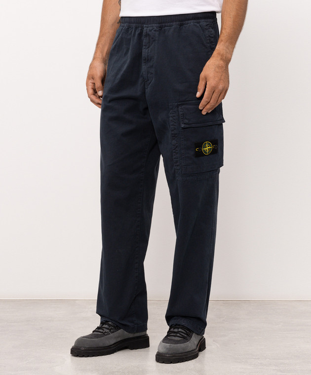 Stone Island Сині штани з патчем логотипа L2S153100036S00L1 зображення 3