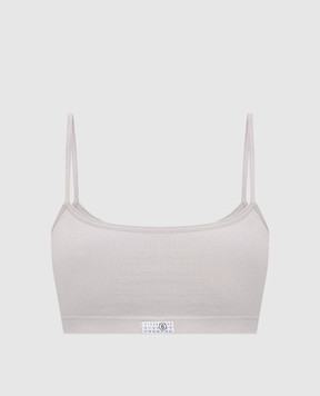 Maison Margiela MM6 Сірий топ з нашивкою емблеми MKRK50010