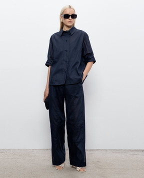 Jil Sander Сині штани з розрізами J02KA0381J45326