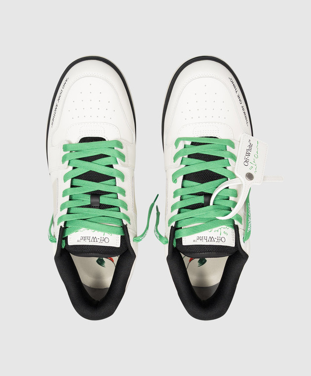 Off-White Белые кожаные кроссовки Miles Davis Out Of Office OF06604101 изображение 4