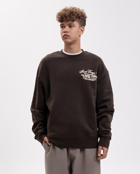 AMIRI Коричневый свитшот с брендовой вышивкой AM426JR010