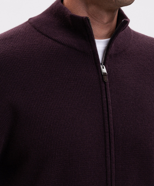 Canali Бордовий кардиган з кашеміру MK02546C0022 зображення 5